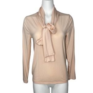 J.Crew 365 Blouse Tie Neck Bow Blush Pink J Crew S